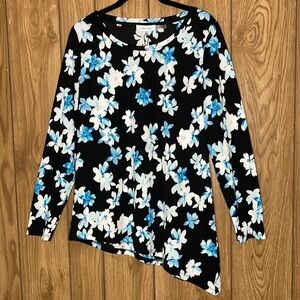 Calvin Klein | NWT Floral Asymmetrical Pullover Top M
